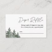 マウンテンウィンターベイビーシャワーおむつラッフルカード エンクロージャーカード (正面)