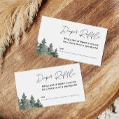 マウンテンウィンターベイビーシャワーおむつラッフルカード エンクロージャーカード