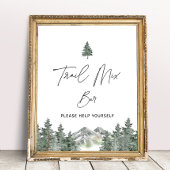 マウンテンウィンターベイビーシャワートレイルミックスバー標識 ポスター