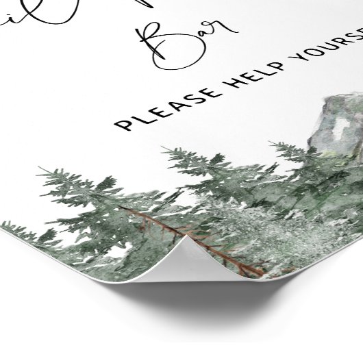 マウンテンウィンターベイビーシャワートレイルミックスバー標識 ポスター (角)