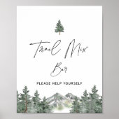 マウンテンウィンターベイビーシャワートレイルミックスバー標識 ポスター (正面)