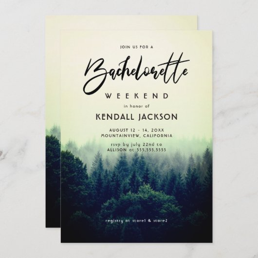 マウンテンウィークエンドバチェロレッテ 招待状 (正面/裏面)