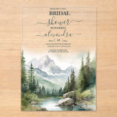 マウンテンウェディングパーティーブライダルシャワー アクリル招待状 (正面)