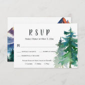 マウンテンウェディングRSVPカードとディナーチョイス 出欠カード (正面/裏面)