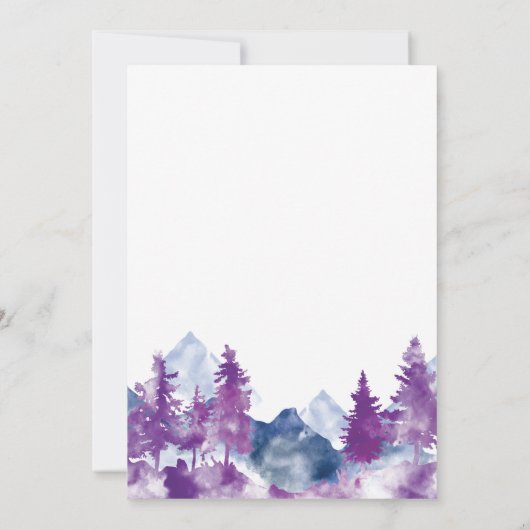 マウンテンウォーターエレガントカラー素朴マウーブ セーブザデート (裏面)