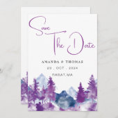 マウンテンウォーターエレガントカラー素朴マウーブ セーブザデート (正面/裏面)