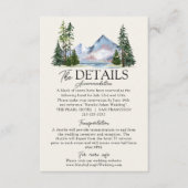 マウンテンウォーターカラーウッドランドパイン結婚ズ詳細 エンクロージャーカード (正面)