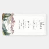 マウンテンウォーター素朴カラー結婚の歓迎 横断幕 (横)