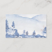マウンテンウォーター素朴カラー結婚ブルー エンクロージャーカード (裏面)