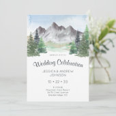 マウンテンウォーター結婚カラーお祝い 招待状 (スタンド正面)