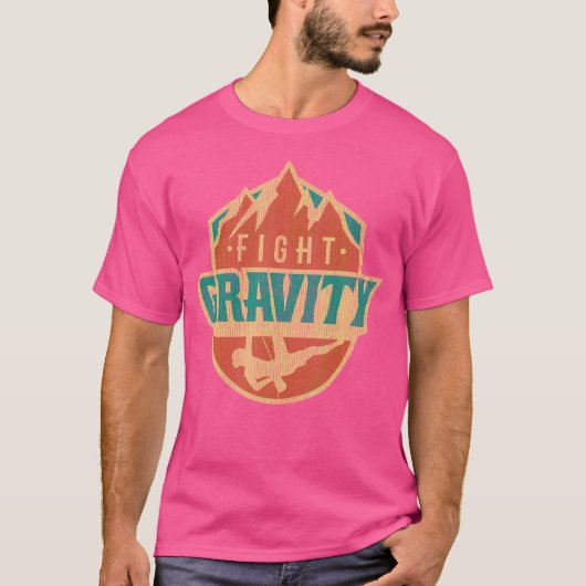 マウンテンウォールロック登山ヴィンテージファイトグラヴィ Tシャツ (正面)