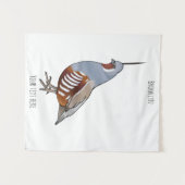 マウンテンウズラ鳥の漫画イラストレーション タペストリー (正面(横))