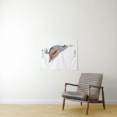 マウンテンウズラ鳥の漫画イラストレーション タペストリー (インサイチュ(横))