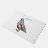 マウンテンウズラ鳥の漫画イラストレーション ドアマット (アングル)