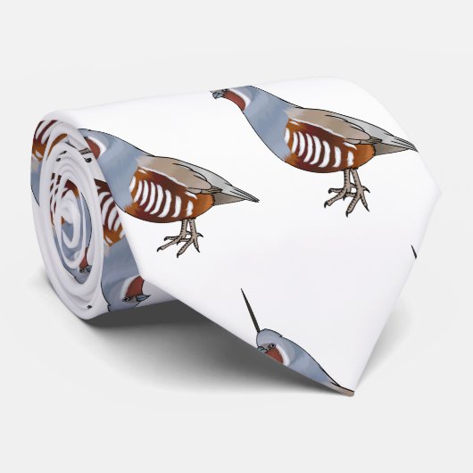 マウンテンウズラ鳥の漫画イラストレーション ネクタイ (ロール)