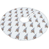 マウンテンウズラ鳥の漫画イラストレーション ブラッシュドポリエステルツリースカート (アングル)