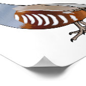 マウンテンウズラ鳥の漫画イラストレーション ポスター (角)