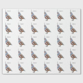 マウンテンウズラ鳥の漫画イラストレーション ラッピングペーパー (フラット)