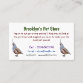 マウンテンウズラ鳥の漫画イラストレーション 名刺 (正面)