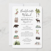 マウンテンウッズバチェロレッテ週末の旅程インヴィ 招待状 (正面)