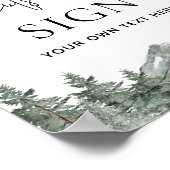 マウンテンウッドランドをテーマにした編集可能カスタムな記号 ポスター (角)