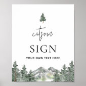 マウンテンウッドランドをテーマにした編集可能カスタムな記号 ポスター (正面)
