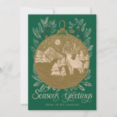 マウンテンウッドランドオーナメント図解入りの、写真付きのクリスマス シーズンカード (正面)