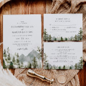 マウンテンウッドランドフォレストエレガントな結婚式詳細 エンクロージャーカード