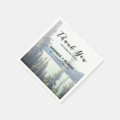 マウンテンウッドランドフォレストレイク結婚サイドカスタムズ© スタンダードカクテルナプキン (角)