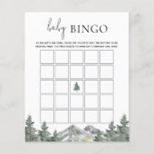 マウンテンウッドランド赤ちゃんシャワーベビービンゴゲームカード (正面)