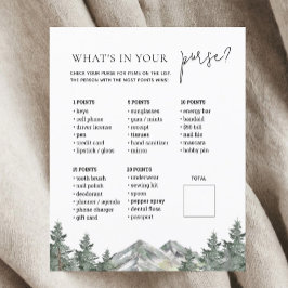 マウンテンウッドランド赤ちゃんシャワー財布ゲームカード