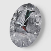 マウンテンエア – ダウンヒルスキーヤー ラージ壁時計 (傾斜)