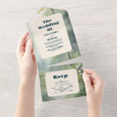 マウンテンエレガントフォレ素朴結婚スト オールインワン招待状 (貼ってはがせる)