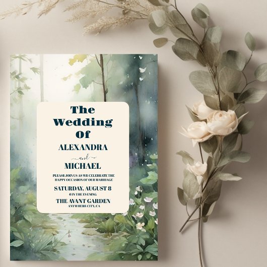 マウンテンエレガントフォレ素朴結婚スト 招待状