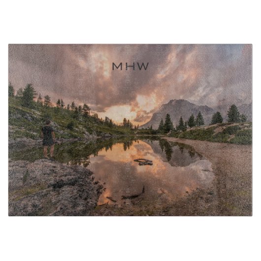 マウンテンカスタムポンドモノグラム切削盤 カッティングボード (正面)