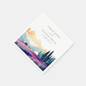 マウンテンカントリーのライラック畑の風景 ウェディング スタンダードカクテルナプキン (角)