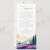 マウンテンカントリーフィールド結婚ランドスケープのメニューカード 招待状 (正面)