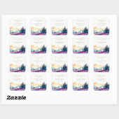 マウンテンカントリー薄紫フィールドランドスケープ結婚ズ スクエアシール (シート)