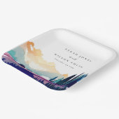 マウンテンカントリー薄紫フィールドランドスケープ結婚ズ ペーパープレート (傾斜あり)