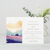マウンテンカントリー薄紫フィールドランドスケープ結婚ズ 招待状 (スタンド正面)
