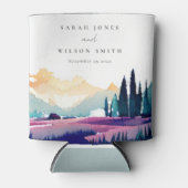 マウンテンカントリー薄紫フィールドランドスケープ結婚ズ 缶クーラー (正面)