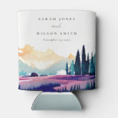 マウンテンカントリー薄紫フィールドランドスケープ結婚ズ 缶クーラー (裏面)