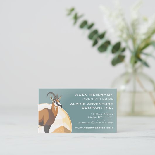マウンテンガイドハイキングツアーアドベンチャー会社 名刺 (スタンド正面)