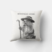 マウンテンガイド – お洒落マーモットデザイン クッション (裏面)