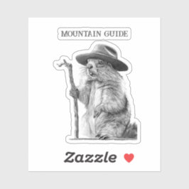 マウンテンガイド – お洒落マーモットデザイン シール