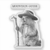 マウンテンガイド – お洒落マーモットデザイン シール (正面)