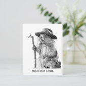 マウンテンガイド – お洒落マーモットデザイン ポストカード (スタンド正面)