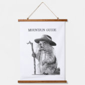マウンテンガイド – お洒落マーモットデザイン 吊り下げ型タペストリー (正面)