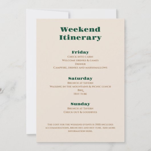 マウンテンキャンプバチェロレッテウィークエンド 招待状 (裏面)