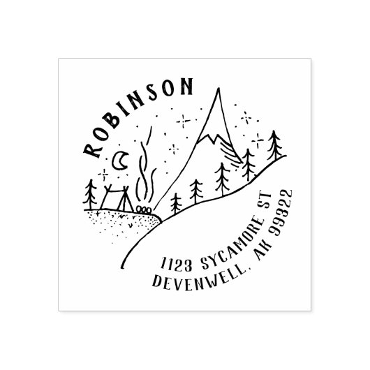 マウンテンキャンプファイア&スターリーナイトスケッチアドレス ラバースタンプ (インプリント)
